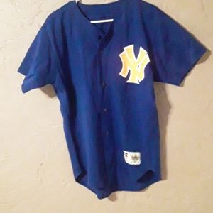 Pre Owned Blue Russell Athletic Yankees Jersey